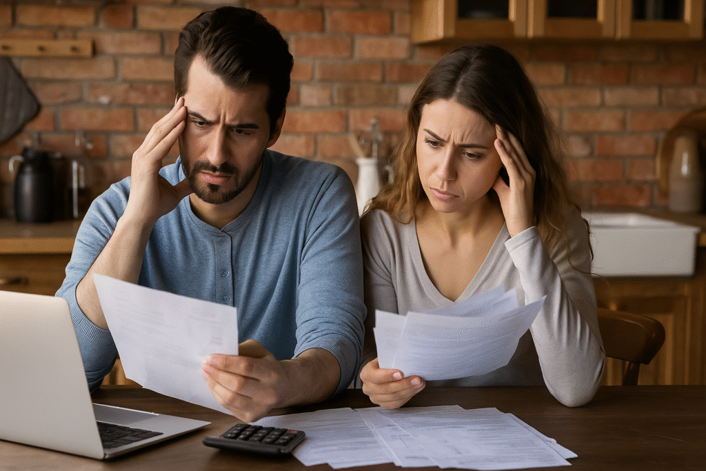 casal pensando em realizar distrato de imóvel comprado na planta